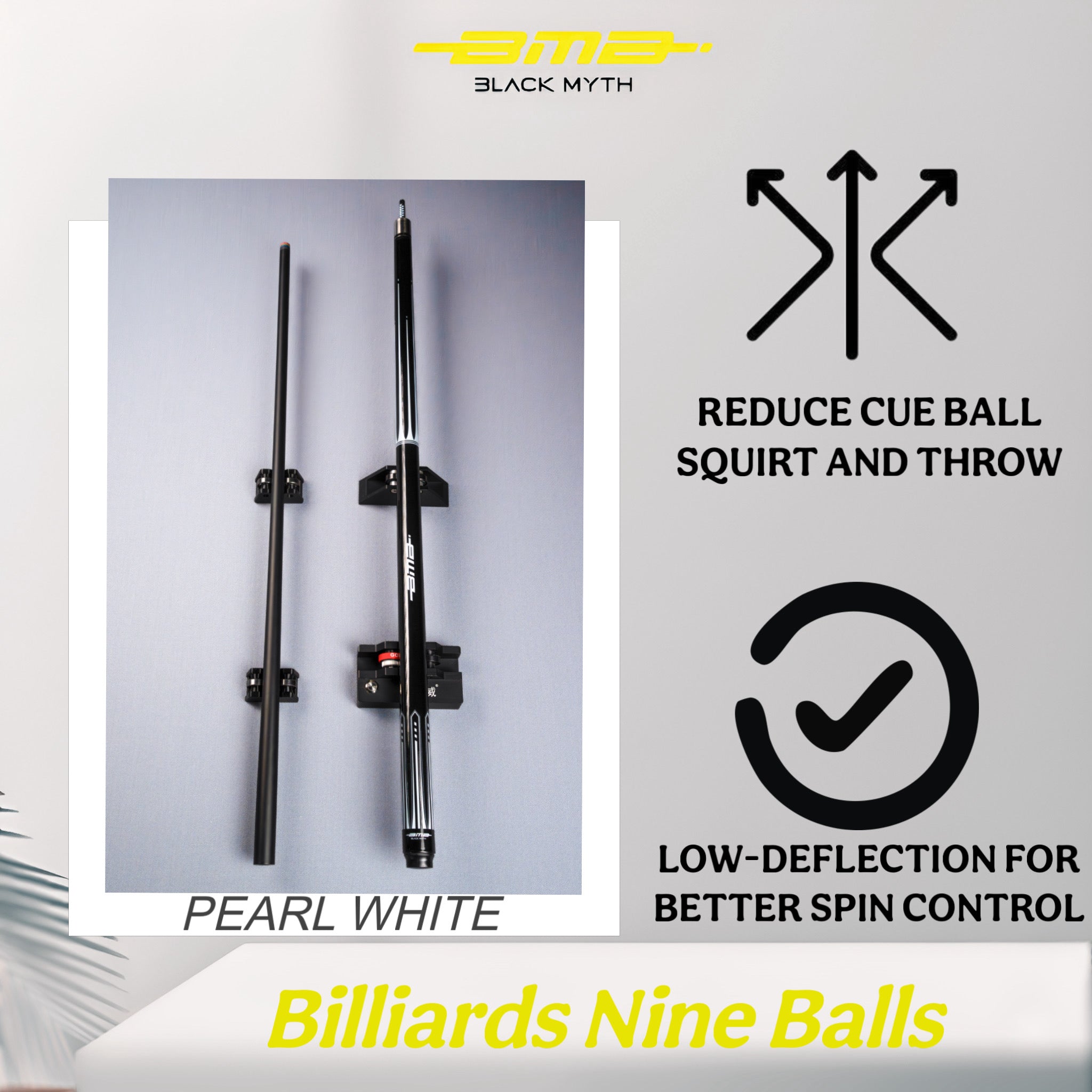 BMB Carbon Fibre Pool Cue Pearl White 58" - Professional Club