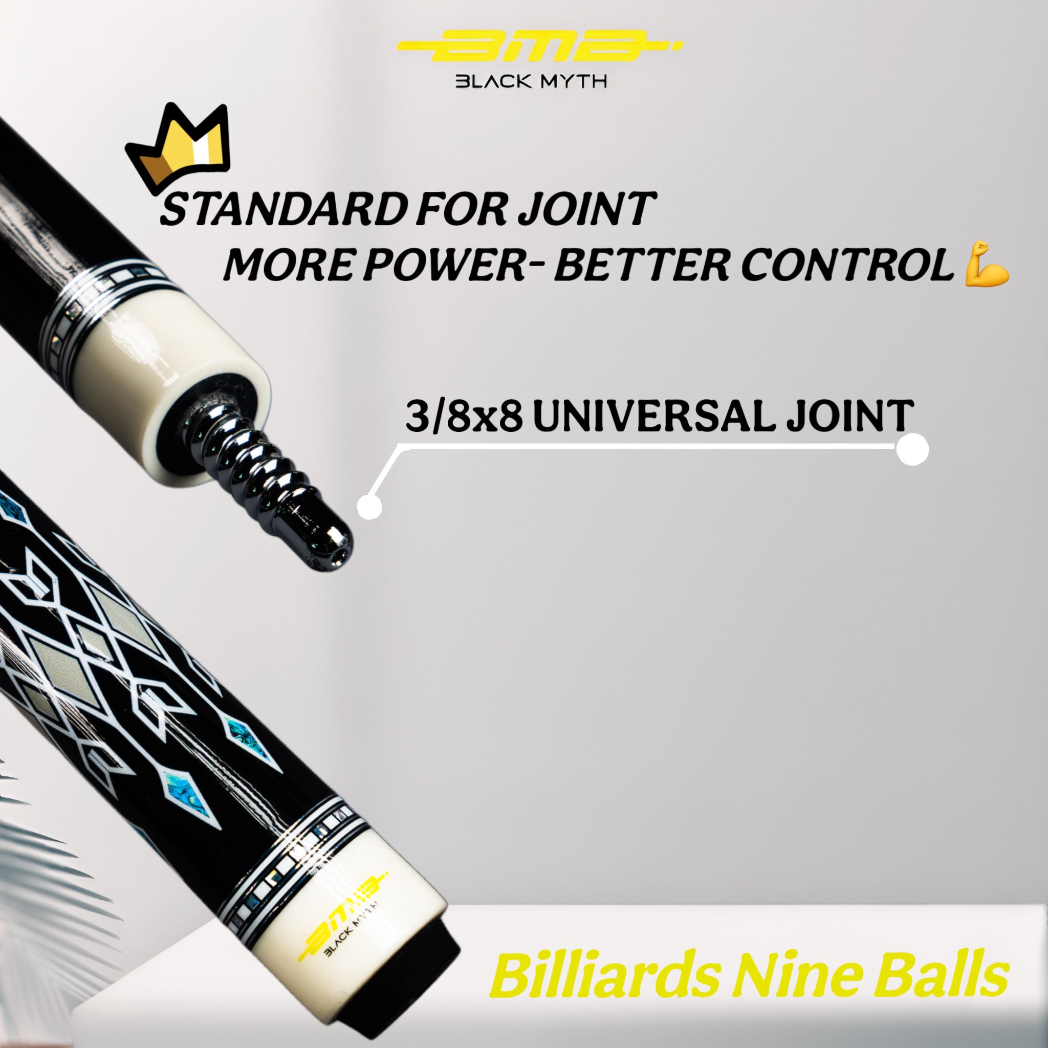 BMB Elite Royal Black Carbon Pool Cue 58" - Professional Grade