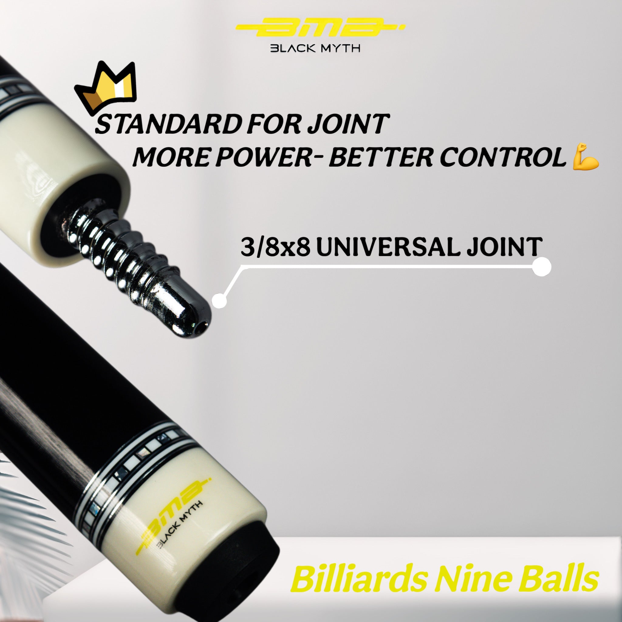 BMB Elite Onyx Black Carbon Billiard Cue - Professional Pool Cue 58