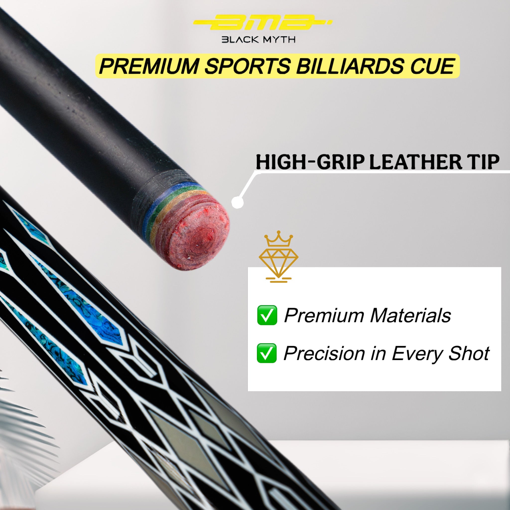 BMB Elite Royal Black Carbon Pool Cue 58" - Professional Grade