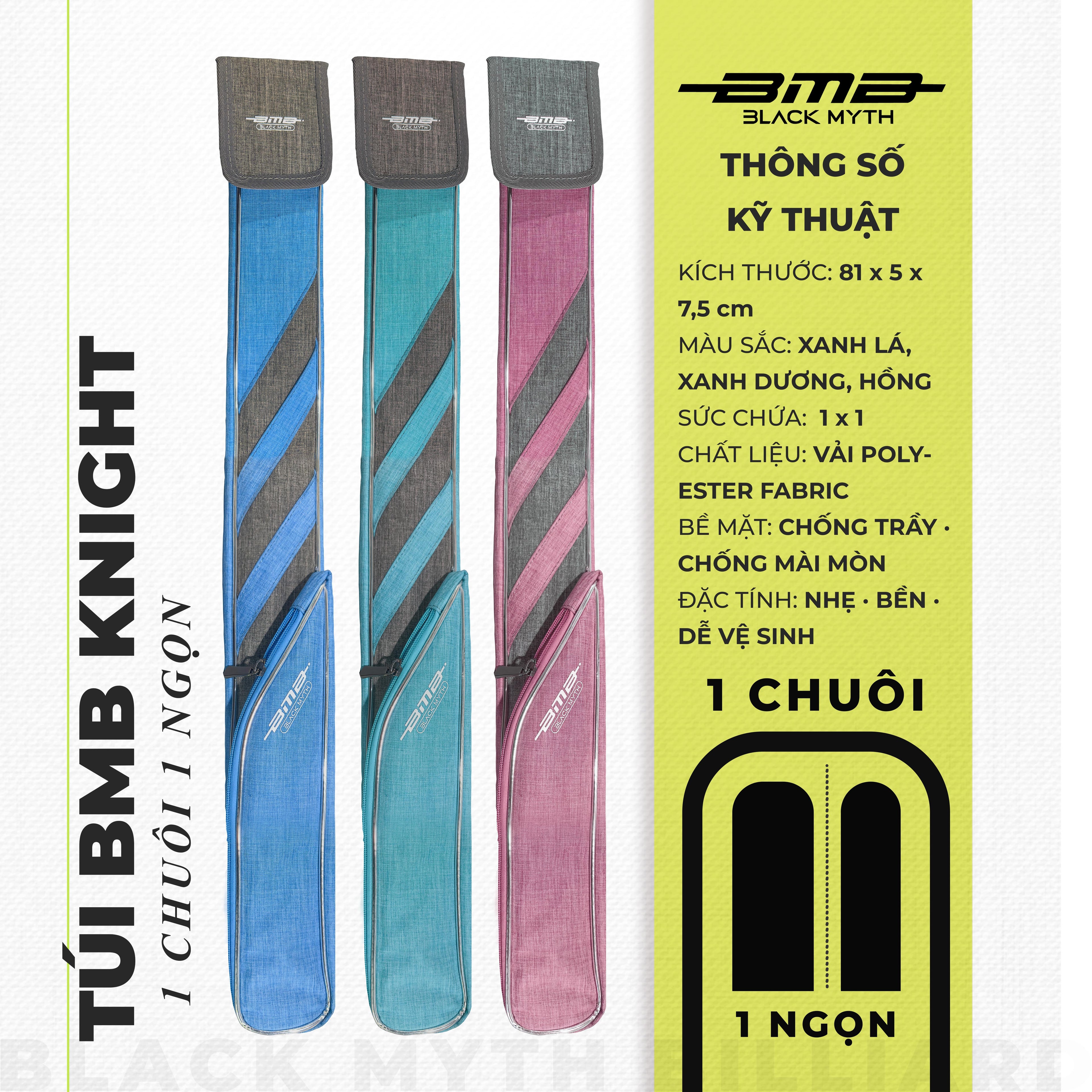 Bao Cơ Bida BMB 1x1 – Nhiều Màu Sắc Nhẹ – Trẻ Trung – Nổi Bật