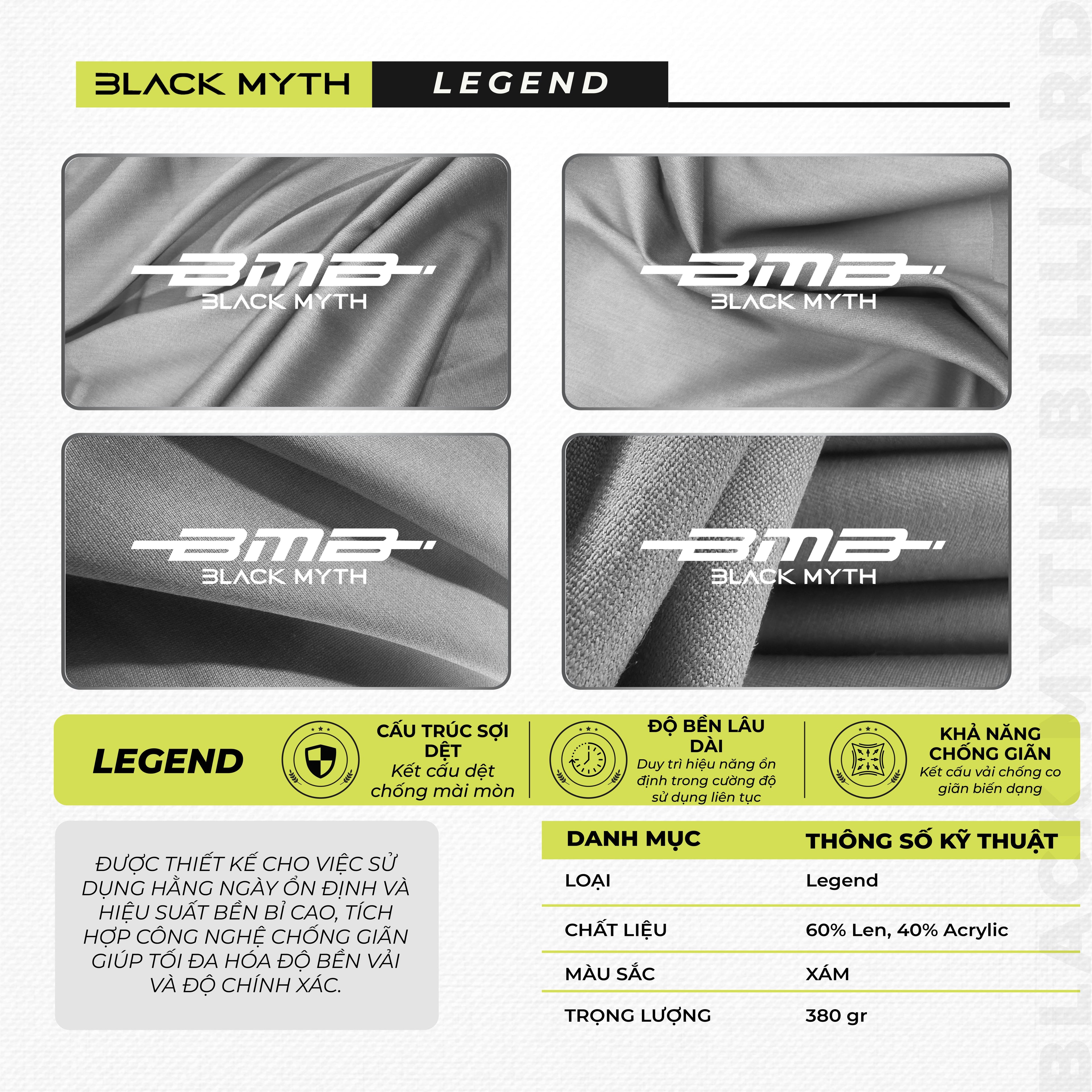 Vải Bàn Bi-A BMB Black Myth – Vải Nỉ Bida Cao Cấp