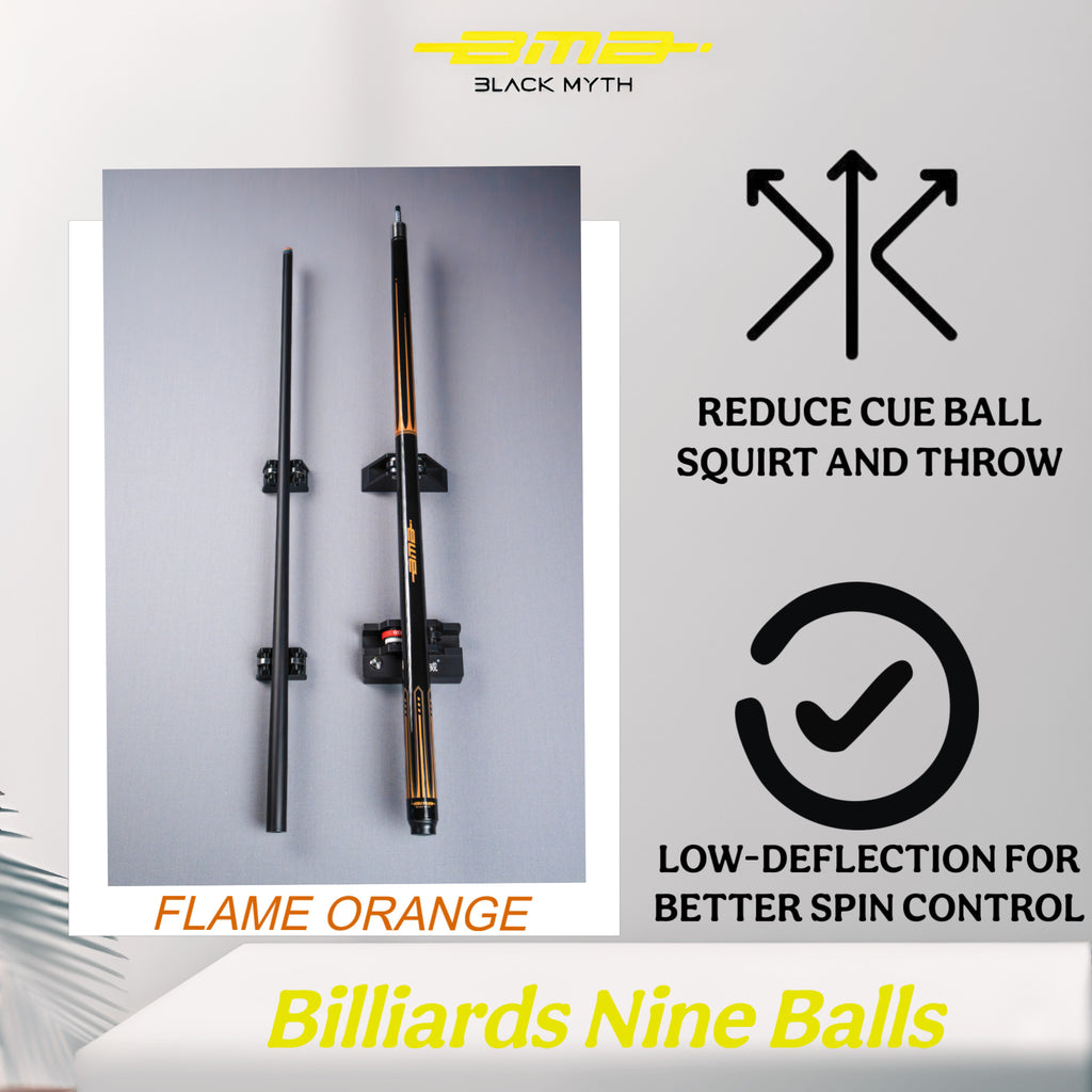 BMB Graphite Composite Pool Cue Orange Flame 58" - Professional