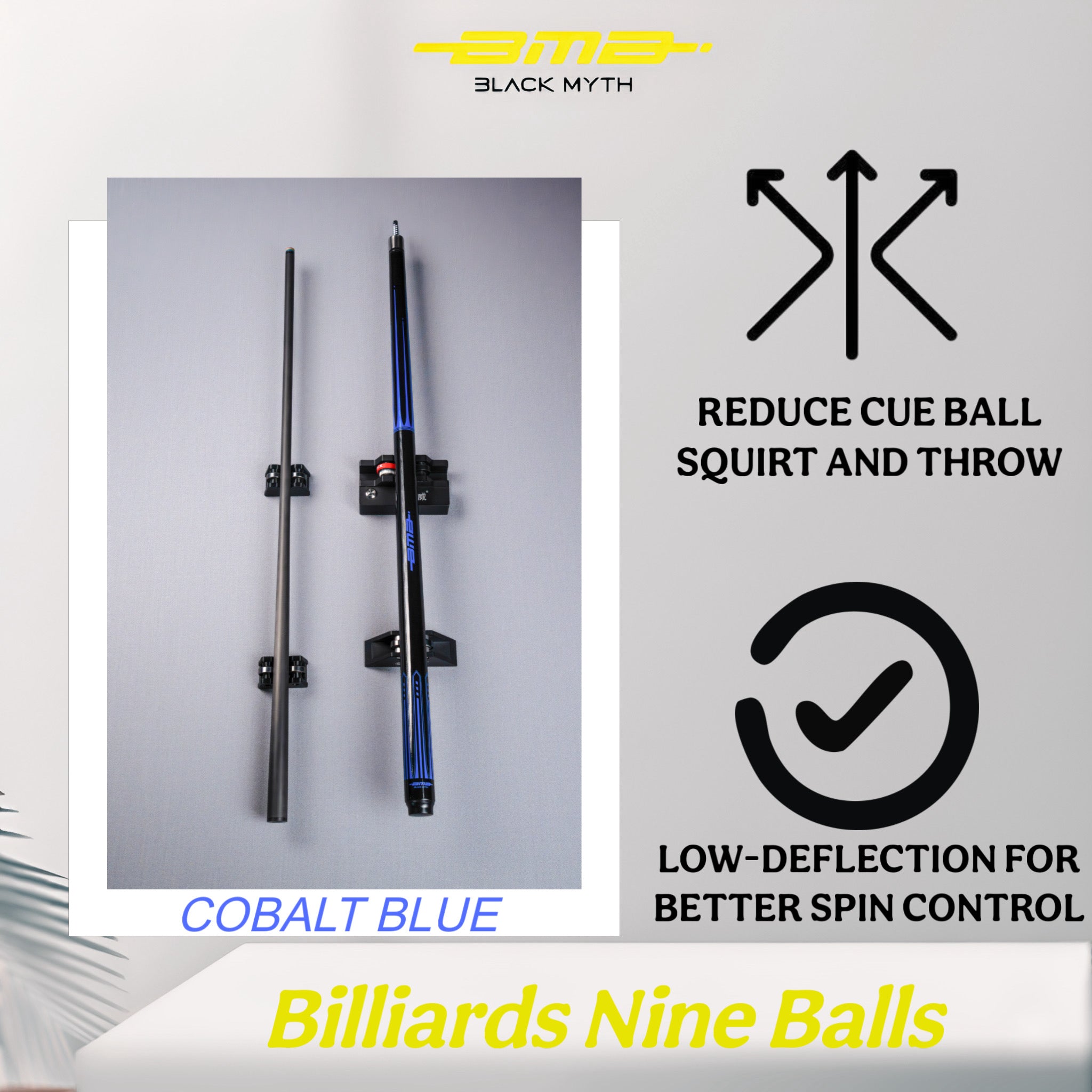 BMB Carbon Fibre Pool Cue Cobalt Blue 58" - Professional Club