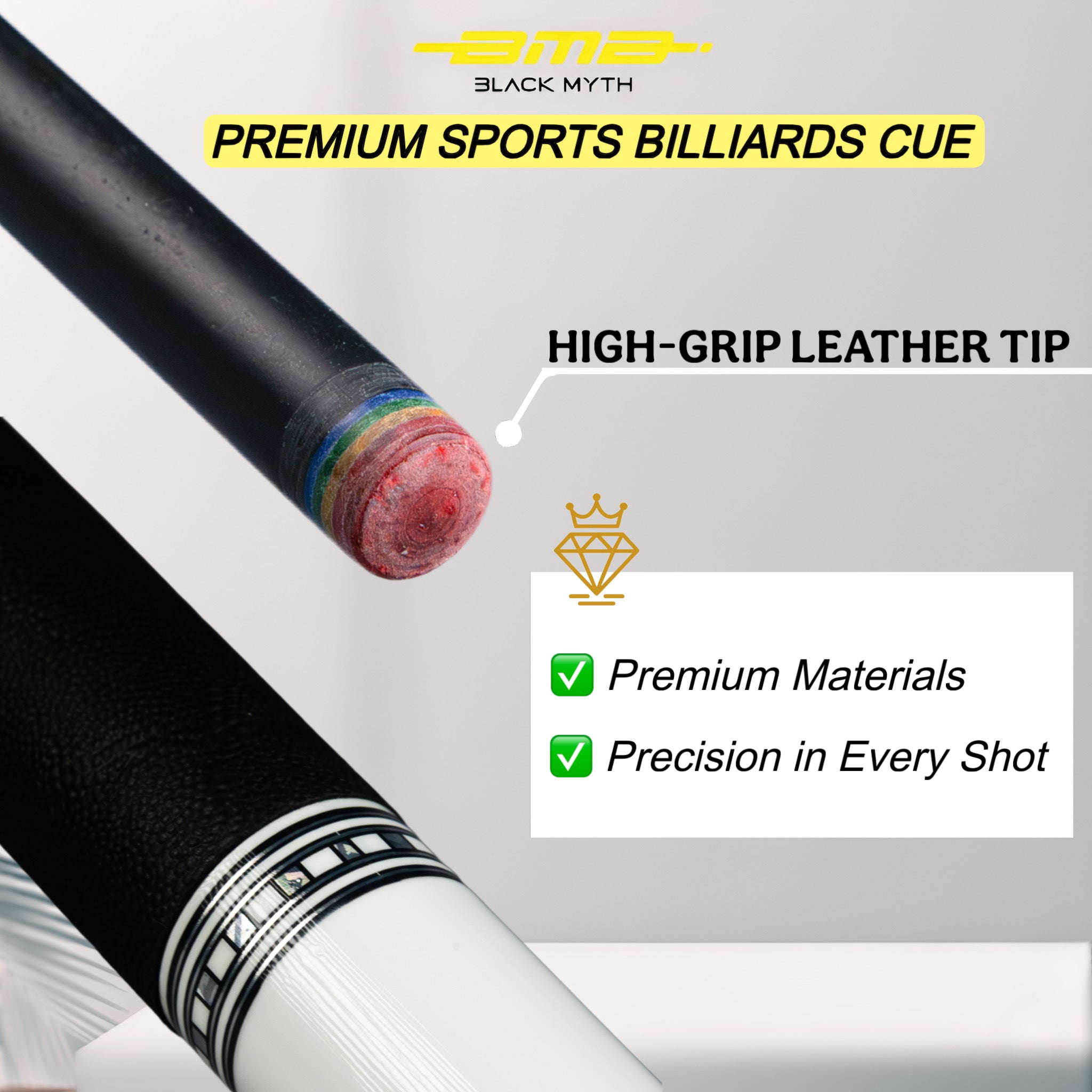BMB Elite Onyx Black Carbon Billiard Cue - Professional Pool Cue 58