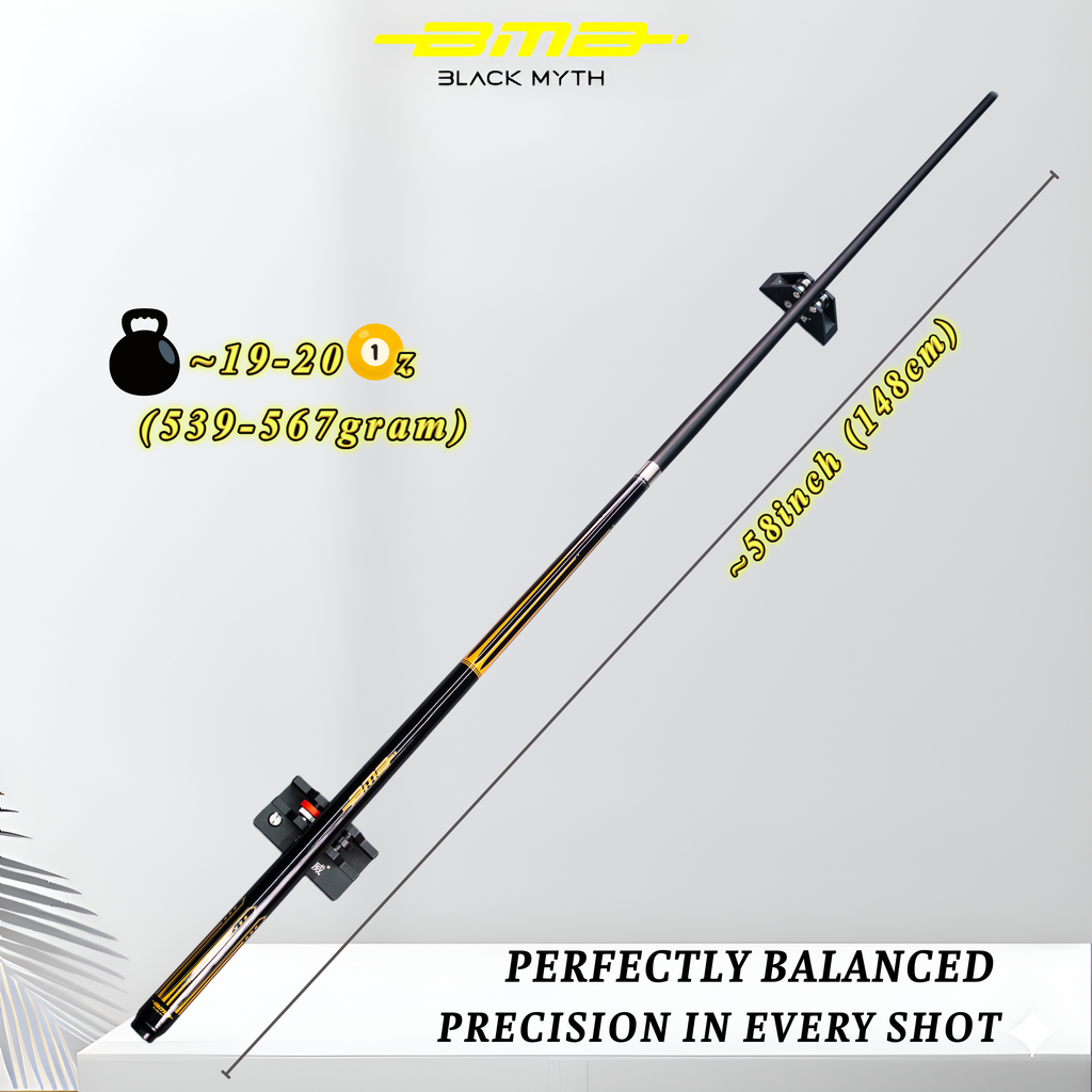 BMB Graphite Composite Pool Cue Orange Flame 58" - Professional