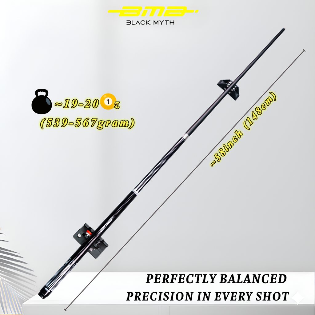 BMB Carbon Fibre Pool Cue Pearl White 58" - Professional Club