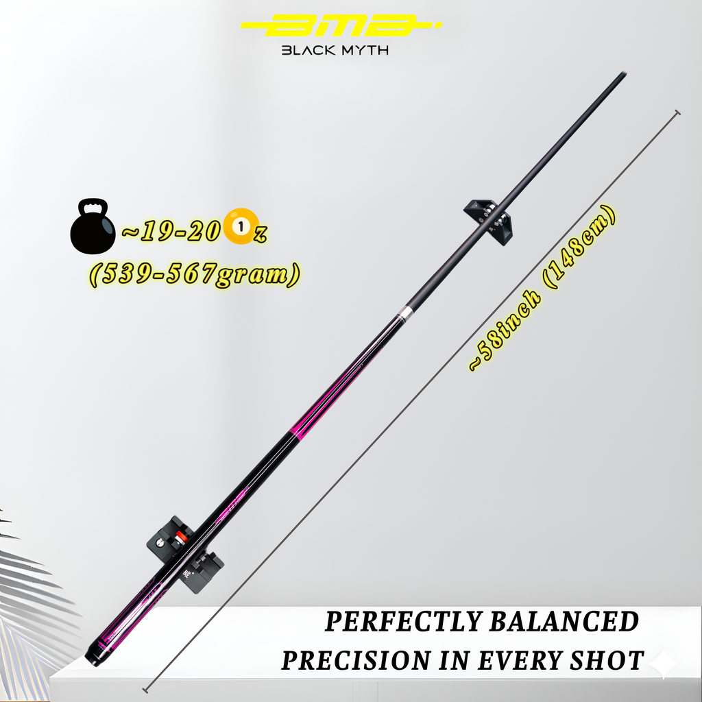 BMB Graphite Composite Pool Cue Ruby Pink 58" - Professional