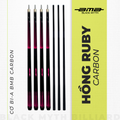 Cơ Bida BMB Hồng Ngọc Ruby – Ngọn Carbon, Low Deflection, Đường Bi Chuẩn