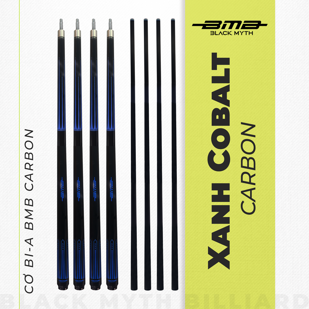 Cơ Bida BMB Xanh Cobalt – Ngọn Carbon Kiểm Soát Bi Đỉnh, Không Lo Lệch