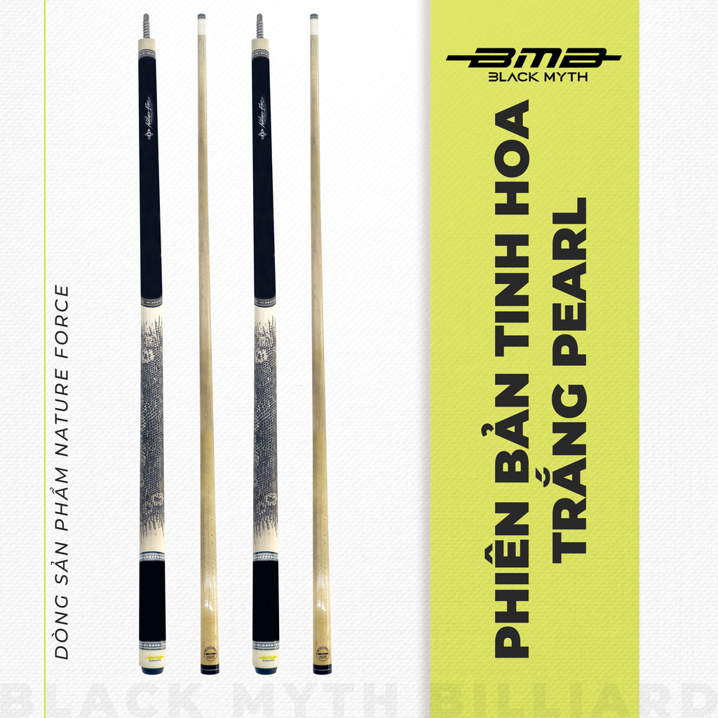 Cơ Bida BMB Elite Onyx Black – Ngọn Maple, Low Deflection, Đường Bi Chuẩn