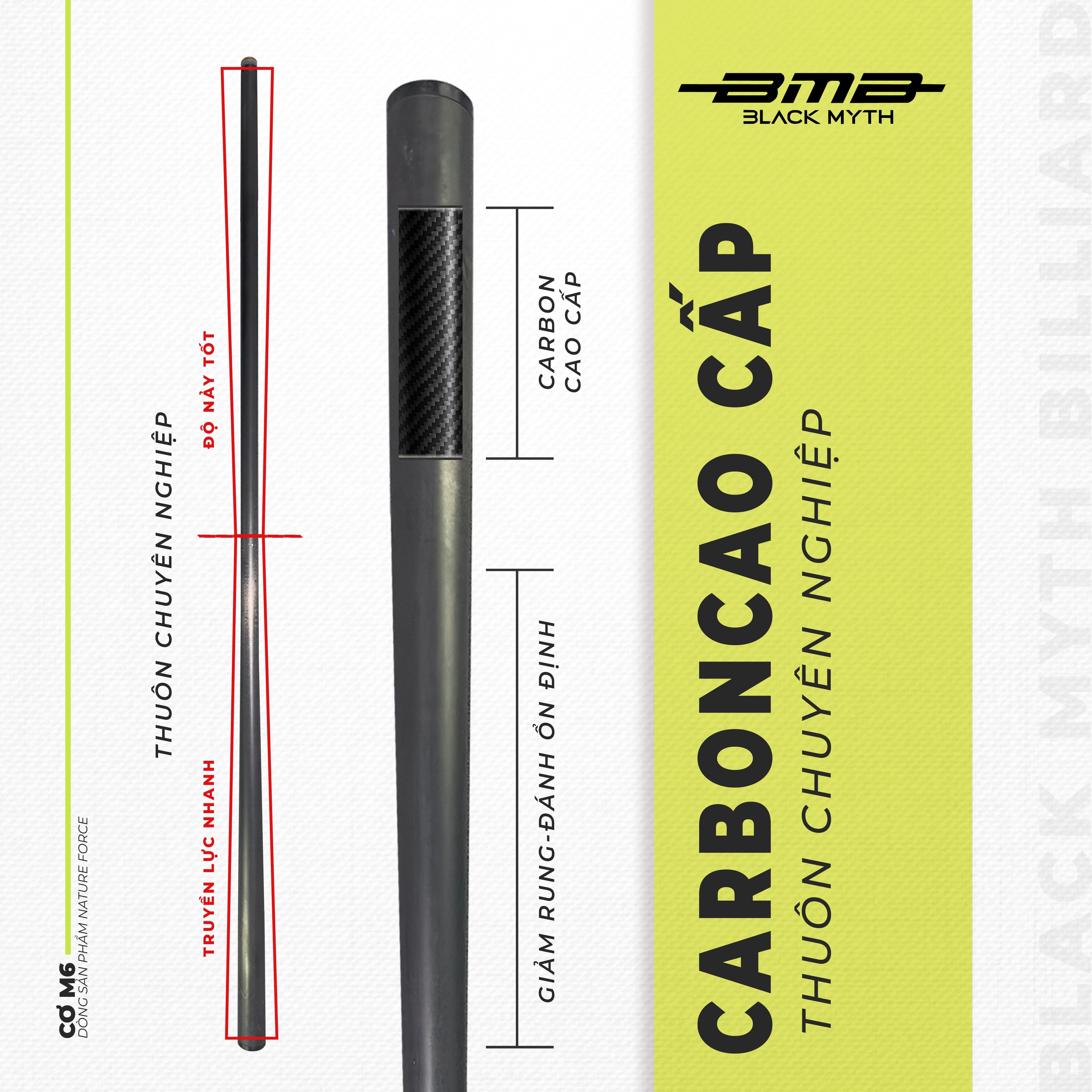 Cơ Bida BMB Black Myth – Carbon & Fiber  Galaxy Series