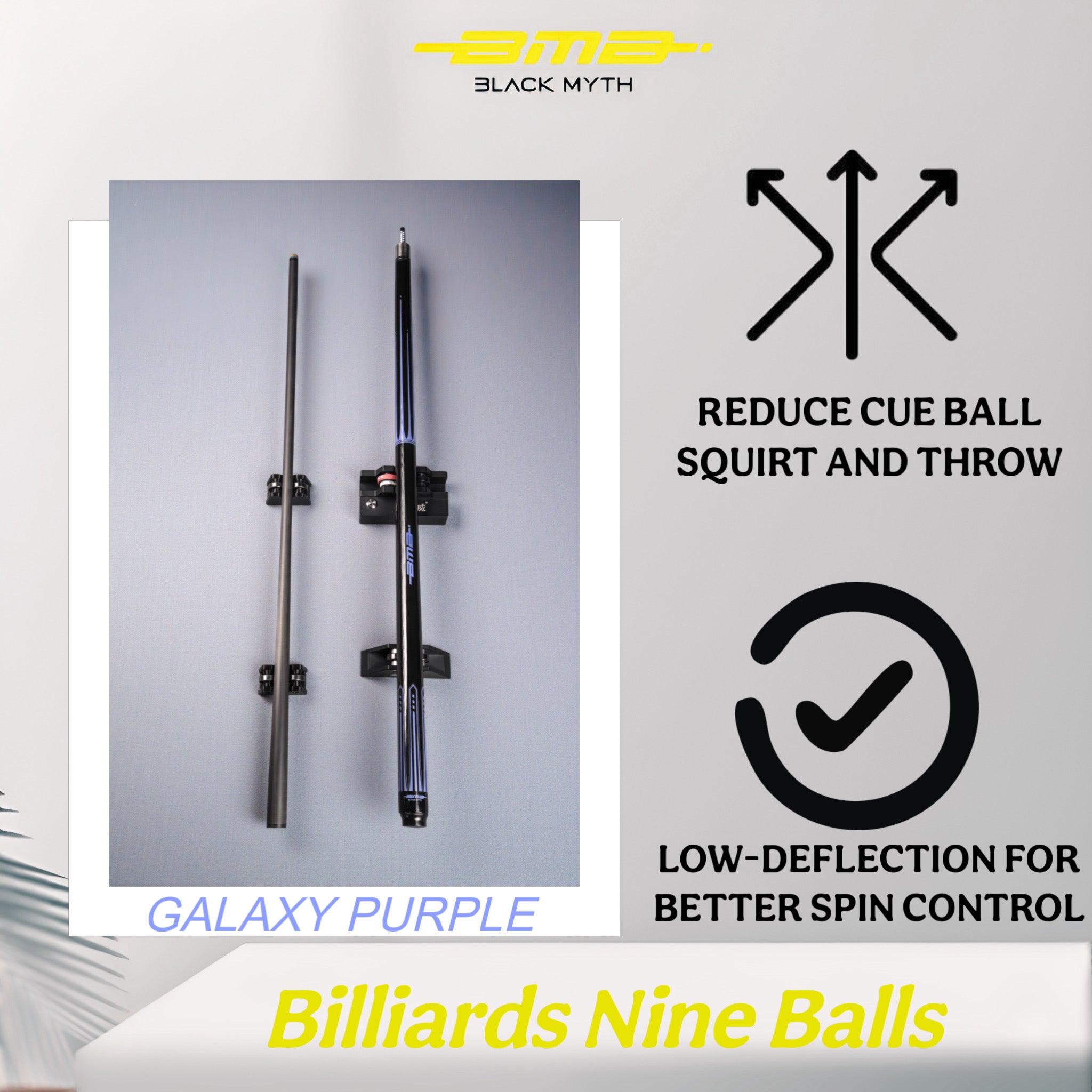 BMB Carbon Fibre Pool Cue Galaxy Purple 58" - Professional Grade