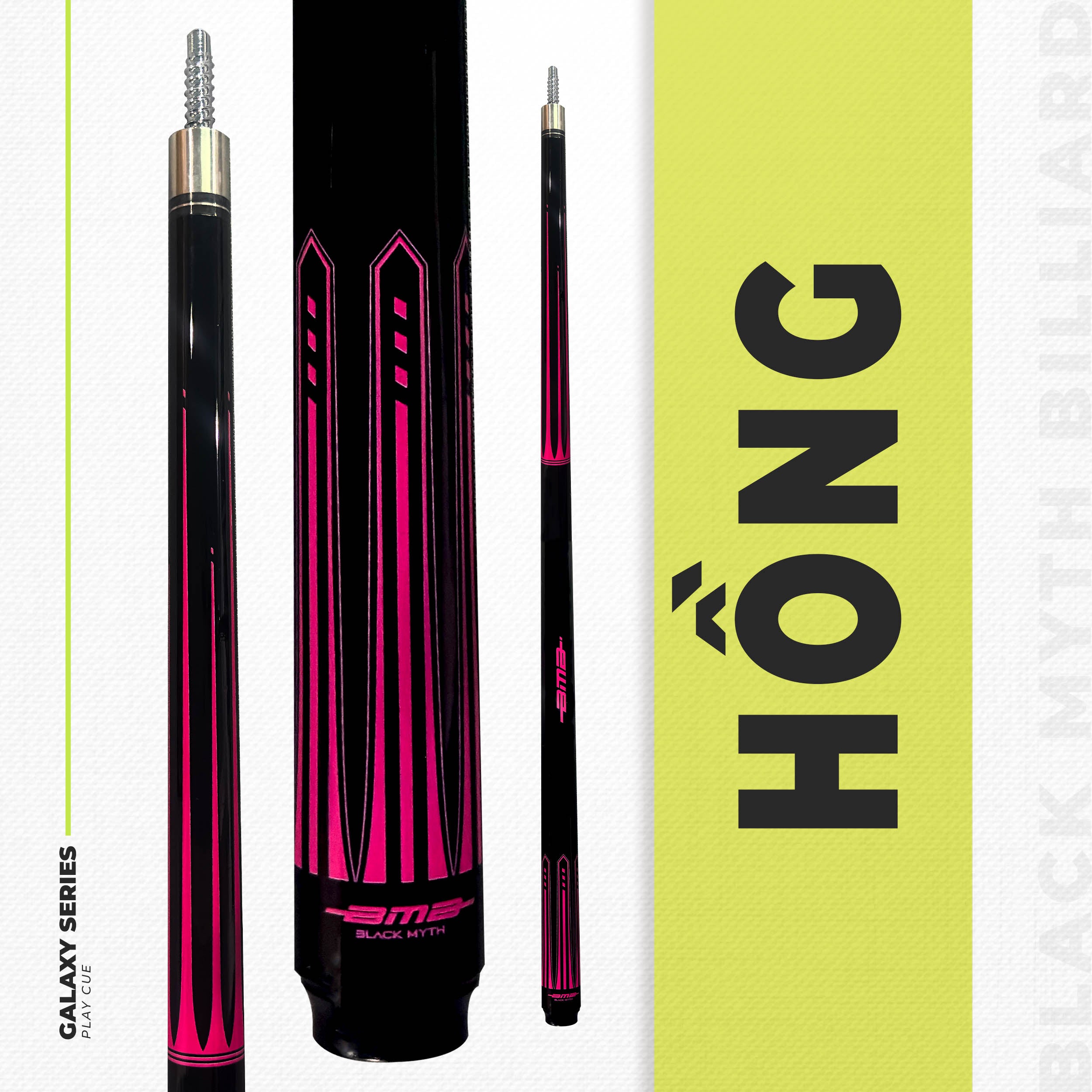 Cơ Bida BMB Hồng Ngọc Ruby – Ngọn Carbon, Low Deflection, Đường Bi Chuẩn