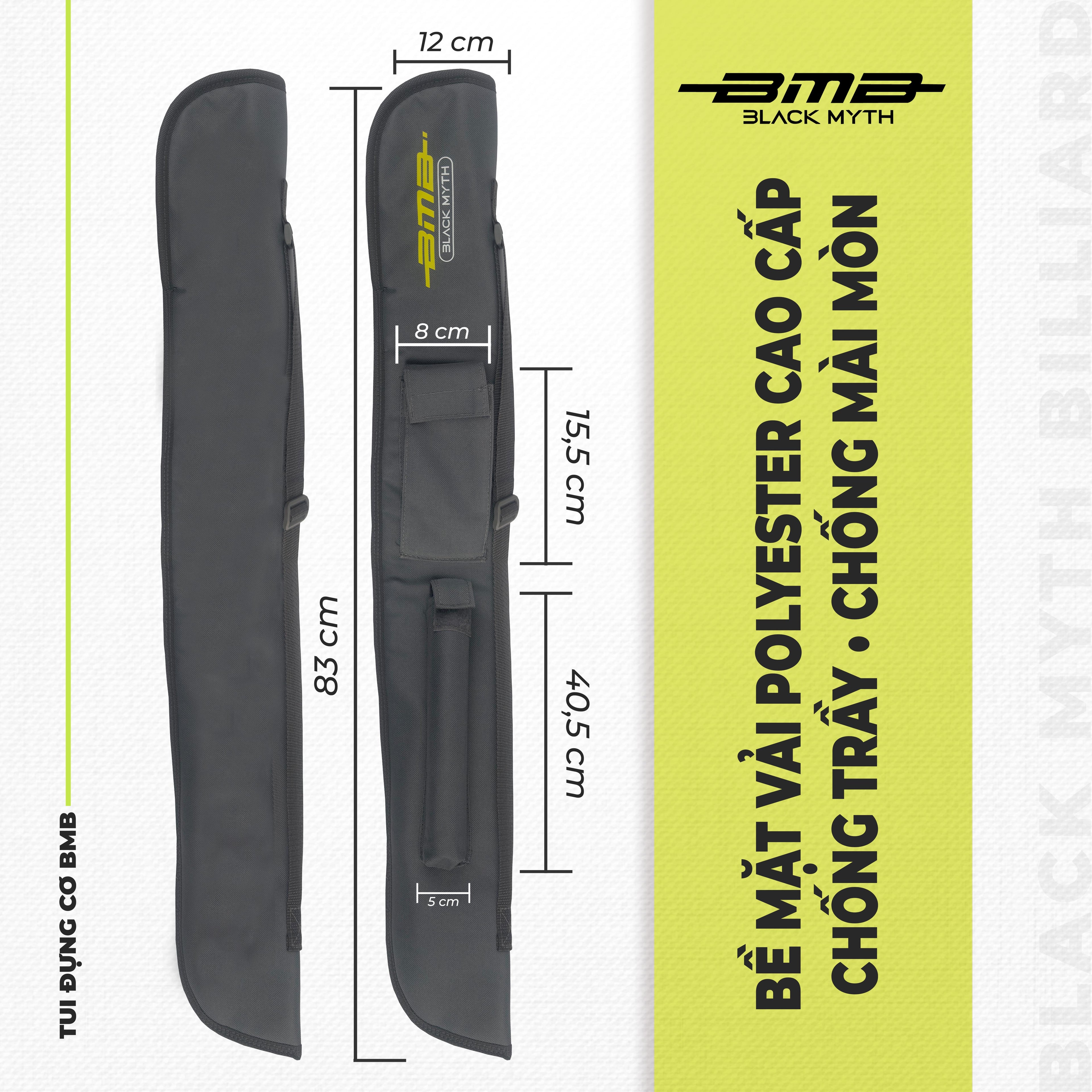 Bao Cơ Bida BMB Black Myth 1x1 – Vải Cao Cấp Màu Xám Nhẹ – Gọn – Bền